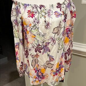 Hale Bob Multicolor Floral Off-Shoulder Blouse, NWT, L